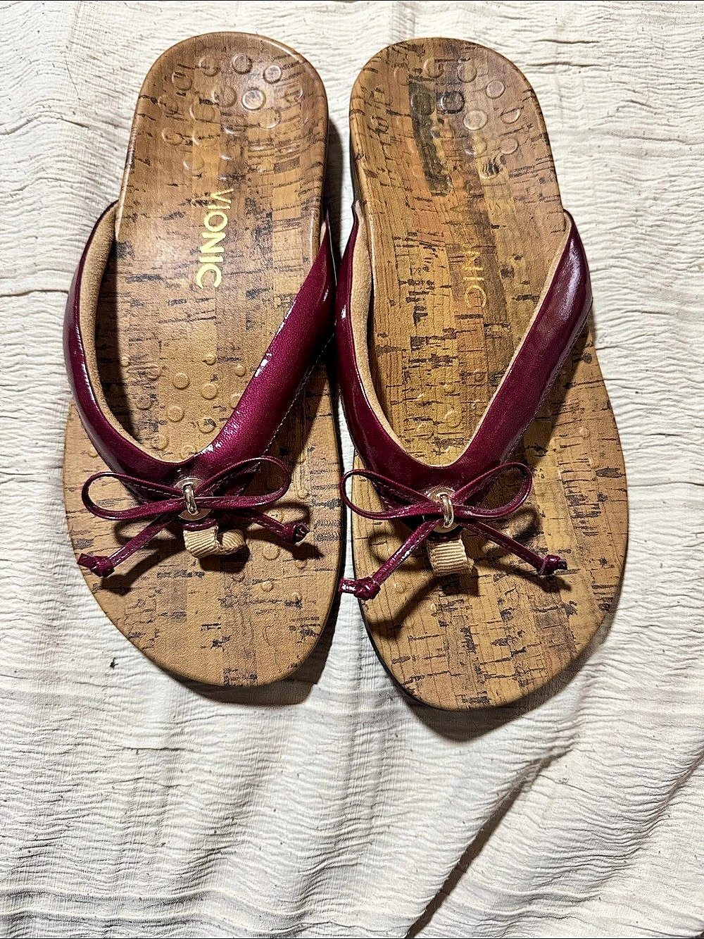 Vionic Kirra Bow Thong Sandals Pink US 9